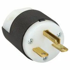 HUBBELL Straight Blade Plug: 6-15P, 250V AC, 15 A, 2 Pole, 3 Blade, Black/White (MPN HBL5666C)