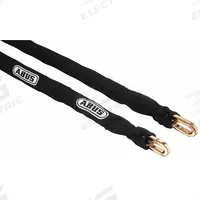 ABUS Security Chains: 10 ft Lg, 1/2 in Chain Dia, Zinc, Black, Corrosion Resistant (MPN 12KS Chain & Sleeve 10'). Key specifications — Includes Chain Cover: Yes; Coating Material: Nylon; Environment: Indoor and Outdoor; Brand: ABUS.