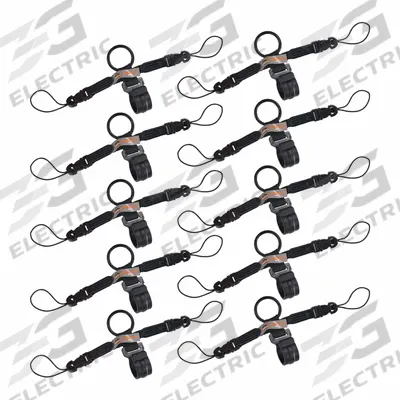 SQUIDS BY ERGODYNE 3141 10-pack Black Scanner Strap - D-Ring and Clip: One Size, 25 mm Dia - Barcode Scanner Lanyards & Harnesses
