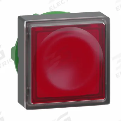 SCHNEIDER Flush Push Button: Red, 22 mm Mounting Size, Non-Metallic - Illuminated Flush-Mount Push-Button Operators