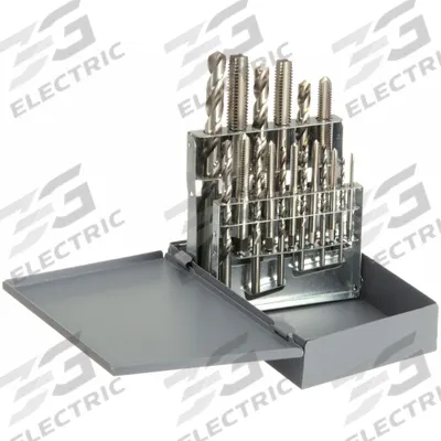CHICAGO-LATROBE Drill Bit and Tap Set: 18 Pc - Drill Bit & Hand Tap Sets