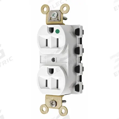 HUBBELL Receptacle: Hospital Grade Fed. Spec., Duplex, 5-15R, White, 125V AC, 15 A - General Purpose Receptacles