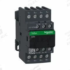 SCHNEIDER IEC Magnetic Contactor: Non-Reversing, 4 Poles, 4NO Contacts, 40 A, 120V AC Coil (MPN LC1DT40G7). Key specifications — Brand: SCHNEIDER; Integrated Surge Suppression: No.