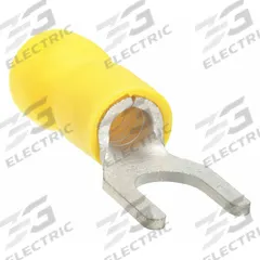 GRAINGER Fork Terminals: Yellow, Vinyl, #10 Stud Size, 12 AWG – 10 AWG Wire Range, Std Fork, 600 V (MPN 5WHF9). Key specifications — Barrel Style: Funnel Entry; Manufacturer Part Number: 5WHF9; Brand: GRAINGER.