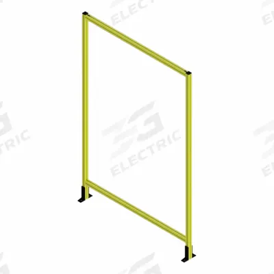 FAZTEK T-Slot Framing System Panel: Stand-Alone, Yellow, 72 in H x 48 in W x 5 1/2 in D - Clear Plastic Panel Starter Kits