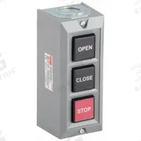 DAYTON Control Station: (3) Push Buttons, 0 Pilot Lights, 2NO/3NC, Open/Close/Stop, (3) Momentary (MPN 20C797). Key specifications — attr1022946: Open/Close/Stop; attr1022956: Red; attr211290: DAYTON; attr1042017: Indoor Use Only; attr1089900: (3) Push Buttons.