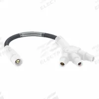 3-Fer with Cable: Male-Female-Female-Female, White, 600V AC, 400 A, Series 16, 24 in Cable (MPN 16A33-UW). Key specifications — Brand: LEVITON; Gender Configuration: Male-Female-Female-Female.