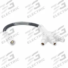 3-Fer with Cable: Male-Female-Female-Female, White, 600V AC, 400 A, Series 16, 24 in Cable (MPN 16A33-UW). Key specifications — Brand: LEVITON; Gender Configuration: Male-Female-Female-Female.