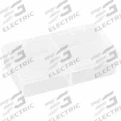 FLAMBEAU Compartment Box: 2 5/8 in x 4 5/8 in x 1 1/4 in, Clear, 4 Compartments, 0 Adj Dividers (MPN T221). Key specifications — ESD Conductive: Not Electrostatic Discharge Conductive; Color: Clear; Compartment WxD: (4) 2-3/16 in x 1-5/16 in; Brand: FLAMBEAU; Material: Plastic.