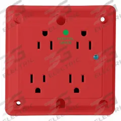 LEVITON Quadruplex Receptacle: Hospital Grade, Quad, 5-15R, Red, GFCI, 125V AC, 15 A (MPN 8480-R)