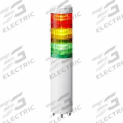 PATLITE Tower Light Assembly: 3 Tier, No Sounder Tier, IP65, Amber/Green/Red, Direct Wire (MPN LR6-3M2WJNW-RYG). Key specifications — Manufacturer Part Number: LR6-3M2WJNW-RYG; Brand: PATLITE; Operating Voltage: 100 to 240V AC; Light Tier Color: Green.