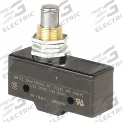 OMRON Snap Action Switch: Plunger Actuator, 1NO/1NC, Screw (MPN A-20GQ-B7-K). Key specifications — AC Contact Rating: 20 A @ 480 V; Electrical Connection: Screw; Series: A; Brand: OMRON.
