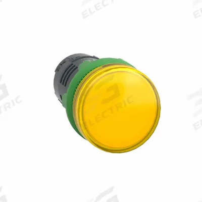 SCHNEIDER Pilot Light: 22 mm Panel Mounting Hole Dia, LED, Yellow - LED Indicator Pilot Lights