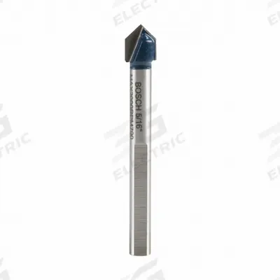 BOSCH Glass and Tile Drill Bit: 5/16 in Drill Bit Size, 2 1/2 in Max Drilling Dp - Arrow-Tip Drill Bits for Glass & Tile
