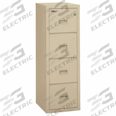 FIREKING Fire-Resistant Vertical File Cabinet: Parchment, 4 Drawers - Fire-Resistant File Cabinets