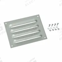 HOFFMAN Louvered Vent Kit: Louver Plate Kit, Mild Steel, 5.62 in Overall Ht, 7.5 in Overall Wd, Gray (MPN AVK64). Key specifications — Brand: HOFFMAN; Manufacturer Part Number: AVK64.