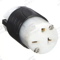 LEGRAND Straight Blade Connector: 6-20R, 250V AC, 20 A, 2 Pole, 3 Wire, Black (MPN PS5469XGCM)