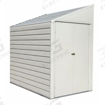 ARROW Storage Shed: 49 in W x 80 in D x 82 in H, 154 cu ft, Beige - Steel Lean-To Style Sheds