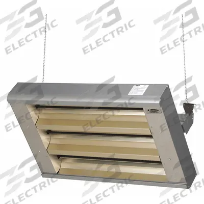 FOSTORIA Electric Infrared Heater: 7500W Watt Output, 480V AC, 1 or 3 Phase, Hardwired - Indoor/Outdoor Suspended Infrared Radiant Electric Ceiling Heaters