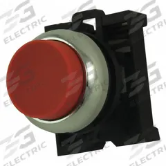 EATON Extended Push Button: Red, 22 mm Mounting Size, Metallic, Momentary (MPN M22M-DH-R). Key specifications — Brand: EATON; Action: Momentary; Series: M22; Push Button Material Type: Metallic.