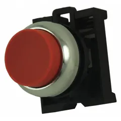 EATON Extended Push Button: Red, 22 mm Mounting Size, Metallic, Momentary (MPN M22M-DH-R). Key specifications — Brand: EATON; Action: Momentary; Series: M22; Push Button Material Type: Metallic.