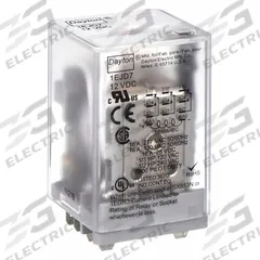 DAYTON General Purpose Relay: Socket Mounted, 10 A Current Rating, 12V DC, 3PDT, 11 Pins/Terminals (MPN 1EJD7). Key specifications