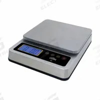 CDN Food Scale: 6 3/4 in Weighing Surface Dp, 7 1/4 in Weighing Surface Wd, 2 1/4 in Overall Ht, LCD (MPN SD2210X). Key specifications — Readability: 1 g; Brand: CDN; IP Rating: IP67.