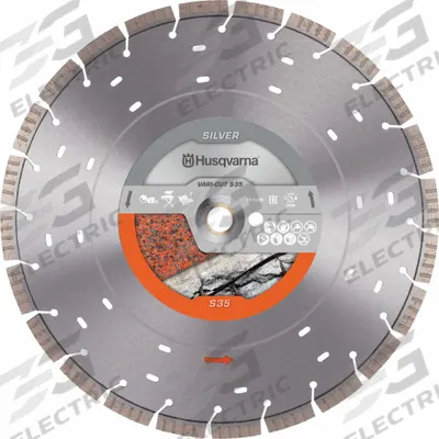 HUSQVARNA Diamond Saw Blade: Granite/Pavers/Reinforced Concrete, 16 in Blade Dia. - Multi-Material Blades