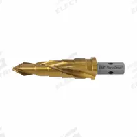 HOLEMAKER TECHNOLOGY Step Cone Drill Bit: 5/16" to 9/16", TiN-Coated HSS, Impact Rated, Hex Shank (MPN 506050-0010). Key specifications — attr1234925: HOLEMAKER TECHNOLOGY; attr1234936: Impact Rated; attr1234951: 5/16 in to 9/16 in.