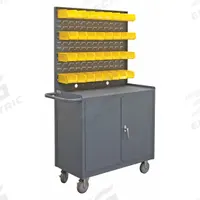 APPROVED VENDOR Steel Mobile Workstation with Louvered Storage: 42 1/8 in x 18 1/4 in, Steel, Gray (MPN 2210A-32B-LU-95). Key specifications — Included Components: Handle on Side; Assembly: Fully Assembled; Brand: APPROVED VENDOR.