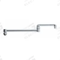 CHICAGO FAUCETS Spout: Spout, Double-Joint, Double Jointed/Swivel Spout, Brass, Polished Chrome (MPN DJ18E35JKABCP). Key specifications — Includes: Mounting Hardware; Product Type: Spout; Spout Style: Double Jointed/Swivel; Body Material: Brass; Color/Finish: Polished Chrome; Brand: CHICAGO FAUCETS.