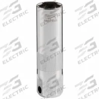 MILWAUKEE Spark Plug Socket: 3/8 in Drive Size, 9/16 in Socket Size, 6-Point, Deep, Chrome (MPN 48-22-9550). Key specifications — attr1204270: Chrome; attr1204275: MILWAUKEE; attr1204284: Deep; attr1204287: Not Tether Capable.