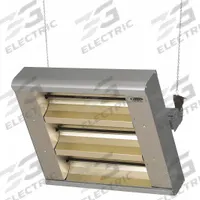 FOSTORIA Electric Infrared Heater: 4800W Watt Output, 208V AC, 1 or 3 Phase, Hardwired, Quartz Lamp (MPN 223-30-THA-208V). Key specifications — Wattage Output: 4800W; Voltage: 208V AC; Brand: FOSTORIA; Electrical Connection: Hardwired; Element Type: Quartz Lamp; Housing Color: Silver; Housing Material: Aluminum; Overall Dimensions - L x W x D: 24 in x 21-1/2 in x 11 in.