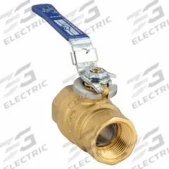 MILWAUKEE VALVE Manual Two-Way Ball Valve: 1 in, Brass, Straight, FNPT x FNPT, Full Port Ball Port (MPN 1" BA-475BLL). Key specifications — Brand: MILWAUKEE VALVE; Handle: Locking Lever.