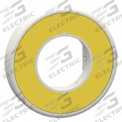 Legend Ring: 22 mm Panel Mounting Size, Round, 2 3/8 in Overall Dia, For Series XB4/XB5 (MPN ZBY9W2B101). Key specifications — Brand: SCHNEIDER; Manufacturer Part Number: ZBY9W2B101; Compatible with Series: XB5; Background Color: Yellow; Keyway Type: Tab; Legend Color: Yellow; Material: Plastic; Product Type: Legend Ring.