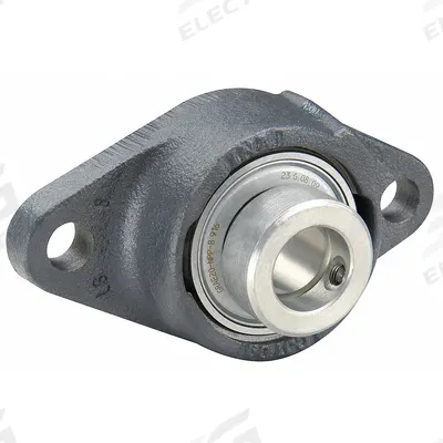 INA 2 Bolt Flange Bearing: Radial Ball, 45 mm Bore, Cast Iron, Eccentric Collar - General Purpose Flange-Mount Ball Bearings