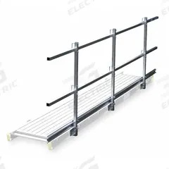 WERNER Guard Rail and Toe Board System: Guardrail and Toeboard Kit, Aluminum (MPN SQHTG-12). Key specifications — Color: Silver; Included Components: Brackets; Material: Aluminum; Product Type: Guardrail and Toeboard Kit; Series: SQHTG; Brand: WERNER.