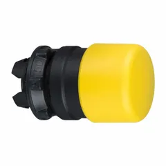 SCHNEIDER Mushroom Head Push Button: 22 mm Mounting Size, Non-Metallic, Momentary (MPN ZB5AC54). Key specifications — Brand: SCHNEIDER; Action: Momentary; Series: XB5; Push Button Material Type: Non-Metallic.