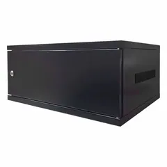 ELECTRIDUCT Network Cabinet: 4 Rack Units, 8 3/4 in x 21 1/4 in x 13 in, Black Powder Coated, Steel (MPN QWM-ED-4U-N). Key specifications — Brand: ELECTRIDUCT; Includes: Keys; Material: Steel.