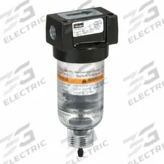 PARKER Filter: Coalescing, 1/8 in NPT, 0.01 micron, 17 scfm, 150 psig Max Op Pressure, Plastic Bowl (MPN 10F05ED). Key specifications — attr110055: 10; attr110024: Auto Pulse Drain; attr110008: PARKER.