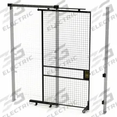HUSKY RACK & WIRE Tunnel Slide Door: 8 ft H x 4 ft W x 1 3/4 in D, Black, Powder-Coated (MPN V590408). Key specifications