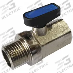 APPROVED VENDOR Manual Two-Way Ball Valve: 1/2 in, Nickel-Plated Brass, Straight, MNPT x FNPT, Wedge (MPN G-MVFP-50M). Key specifications — Brand: APPROVED VENDOR; Handle: Wedge.