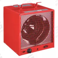 DAYTON Portable Electric Jobsite & Garage Heater: 4.2kW/5.6kW Watt Output, 6-30P, 208/240V AC (MPN 3VU36). Key specifications — NEMA Plug Configuration: 6-30P; Includes: Steel Intake and Discharge Grilles; Phase: 1; Wattage Output: 4.2kW/5.6kW; Voltage: 208/240V AC; Thermal Overheat Protection: Automatic Reset; Brand: DAYTON; Overall Dimensions - H x W x D: 15-7/8 in x 11-1/2 in x 11-1/2 in.