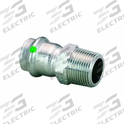 VIEGA PROPRESS Crimp Adapter Fitting: 1 1/4 in CTS x 1 1/4 in Pipe Size, Straight - Potable Water Stainless Steel Press Tube Fittings