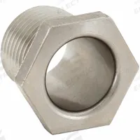 CALBRITE Threaded Chase Nipple: 1/2 in Trade Size, 316 Stainless Steel, 1 1/16 in Overall Lg (MPN S60500CH00). Key specifications — Standards: UL; Thread Size: 1/2"-14; Thread Type: NPT; Brand: CALBRITE; Finish: Polished; Material: 316 Stainless Steel; Item: Box Connector.