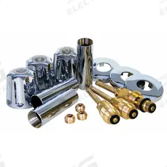 APPROVED VENDOR Shower and Tub Rebuild Kit: Circle Trim Plate, Chrome Finish, Knob Faucet Handle (MPN RBK1827). Key specifications — Compatible Product Type: Gerber Bathtub and Shower Faucets; Brand: APPROVED VENDOR; Product Type: Shower Rebuild Kit; Trim Plate Shape: Circle; Handle Material: Brass; Trim Finish/Color: Chrome.