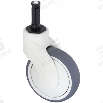 APPROVED VENDOR Stem Caster: Swivel, 5 in Wheel Dia., 1 1/4 in Wheel Wd, No Brake Included - Maintenance-Free High-Performance Expanding Stem Casters