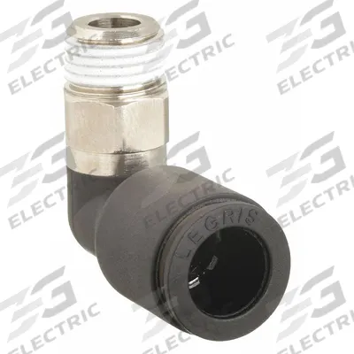 LEGRIS Push-Fit Elbow Fitting: 10 mm OD x 1/4 in Pipe Size, Push-to-Connect x MBSPT - Nylon & Nickel-Plated Brass Tube Fittings