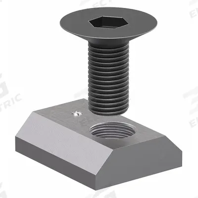 80/20 Bolt Assembly: M6 Size, 14 mm Thread Lg, Flat Head Socket Cap, For 6.5 mm Slot Wd - Slide-In T-Nuts