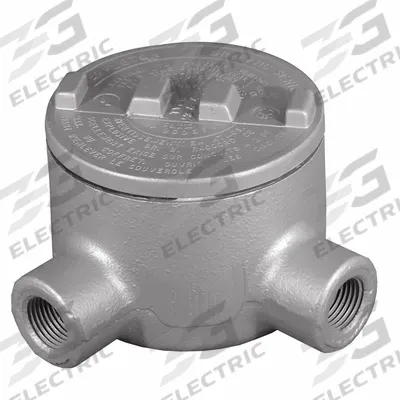 APPLETON ELECTRIC Conduit Outlet Body: Iron, GR, 1/2 in Trade Size, L Body - L Round Body - 90° Elbow Type